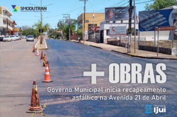 Iniciadas obras de recapeamento da Avenida 21 de Abril