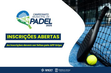 Abertas as inscrições para o Campeonato Municipal de Padel