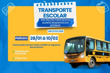 SMEd abre inscrições para o Transporte Escolar destinado a alunos do interior