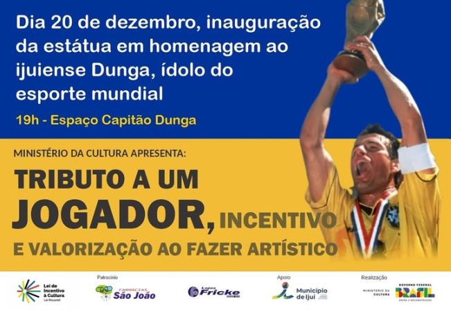 Inauguração da Estátua ao Dunga acontece na próxima sexta