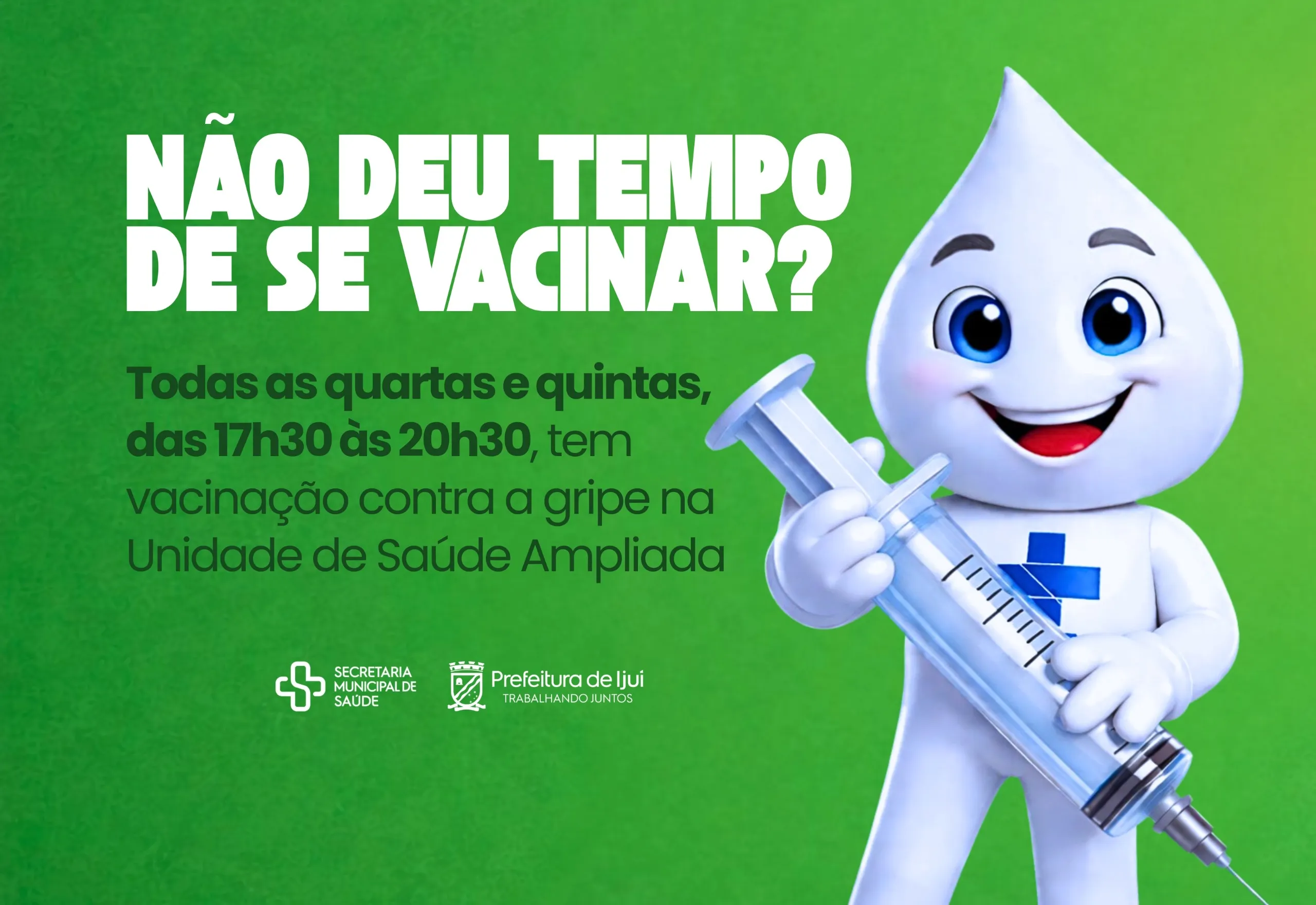 Unidade de Saúde Ampliada oferece vacinação contra a gripe para grupos prioritários até às 20h30