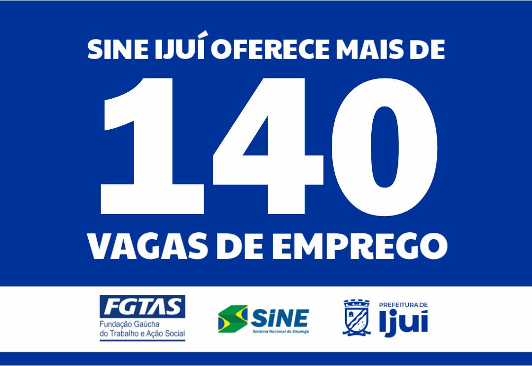 SIne Ijuí oferece mais de 140 vagas de emprego
