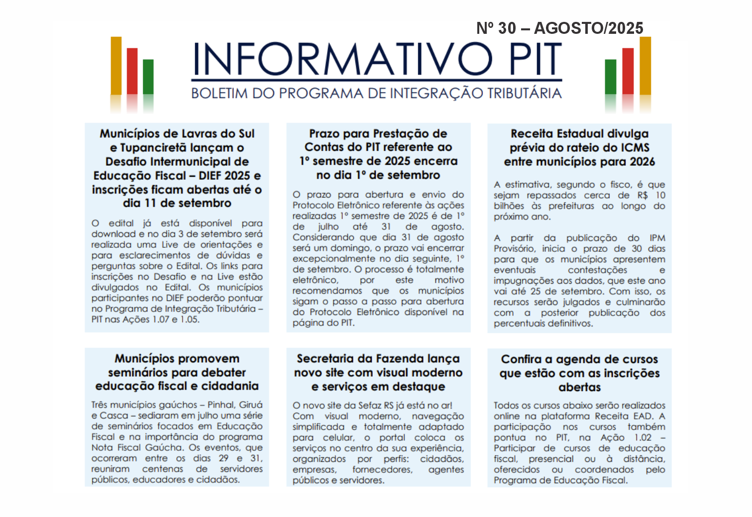 Informativo PIT de agosto de 2025