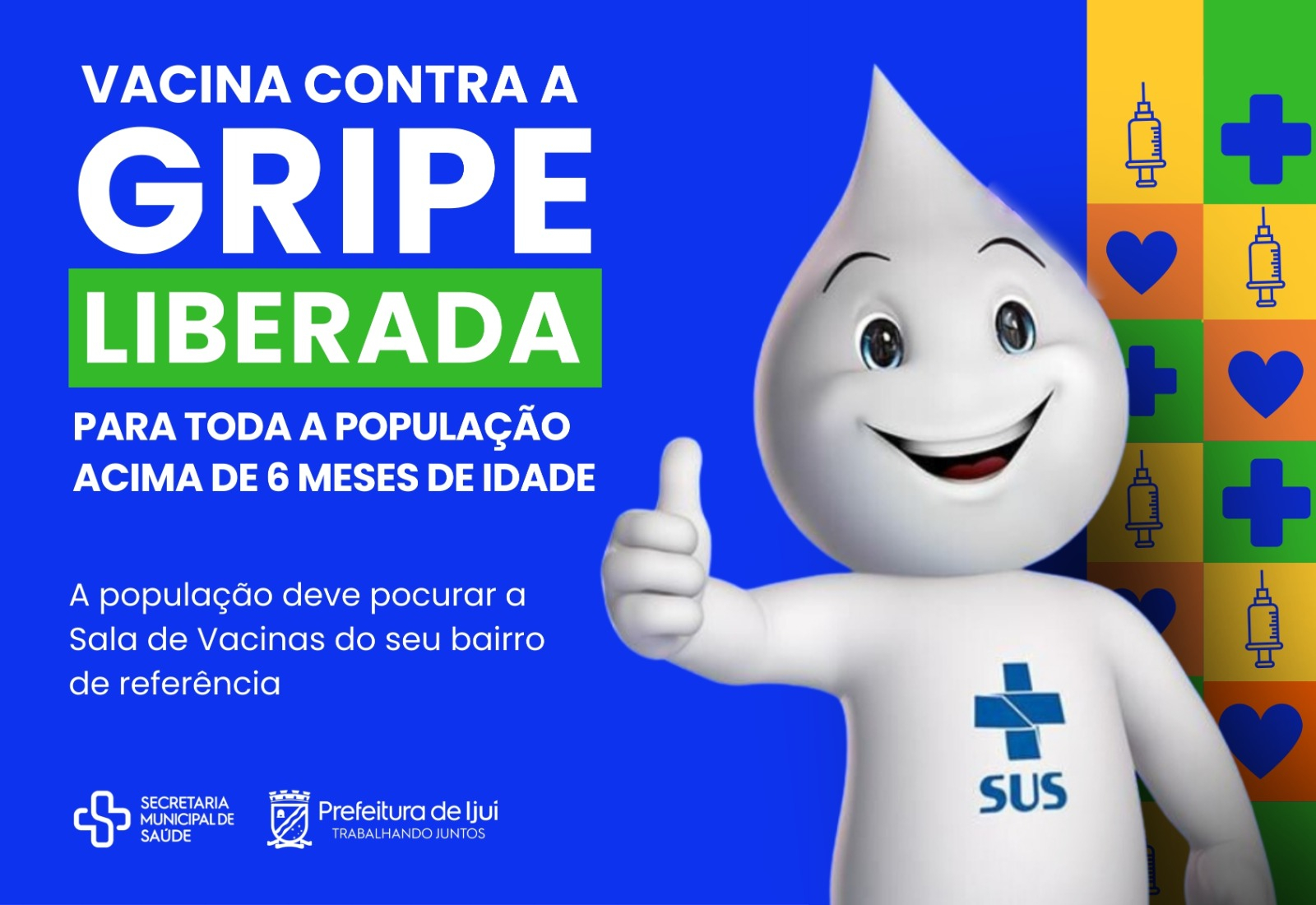Vacinação para Gripe está disponível para toda população