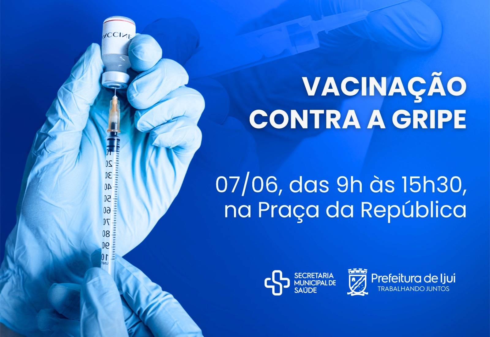 Vacinação contra a Gripe será realizada sábado, na Praça da República