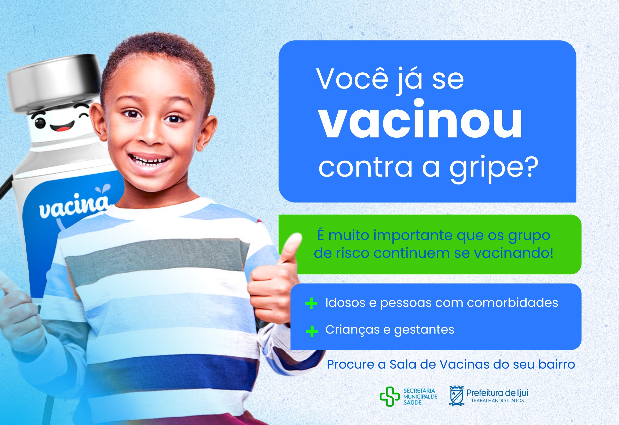 Governo Municipal e SMS alertam sobre a importância da vacinação contra gripe