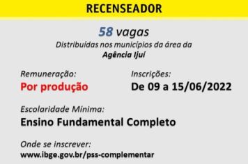 Vagas no IBGE!