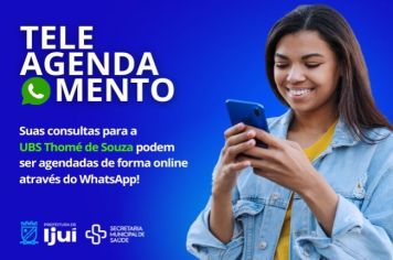 Suas consultas para a UBS Thomé de Souza, podem ser agendadas de forma online, através do WhatsApp!