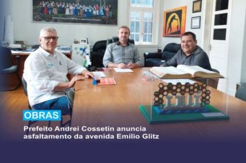 Prefeito Cossetin anuncia asfaltamento da avenida Emílio Glitz