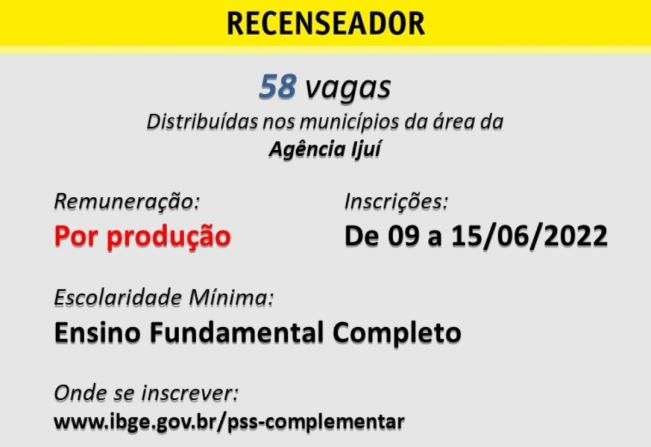 Vagas no IBGE!