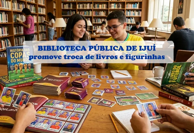 Biblioteca Pública promove troca de livros e figurinhas da Copa
