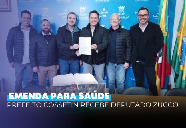 Prefeito Cossetin e equipe da SMS receberam deputado federal Zucco