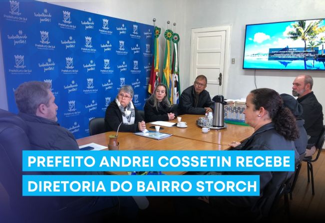 Prefeito Andrei Cossetin recebe diretoria do bairro Storch