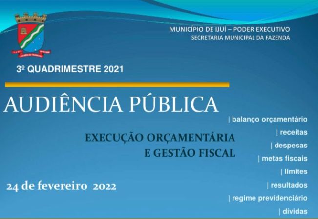 Audiência Pública!