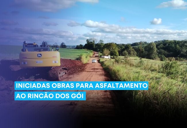 Iniciadas as obras de asfaltamento ao Rincão dos Gói